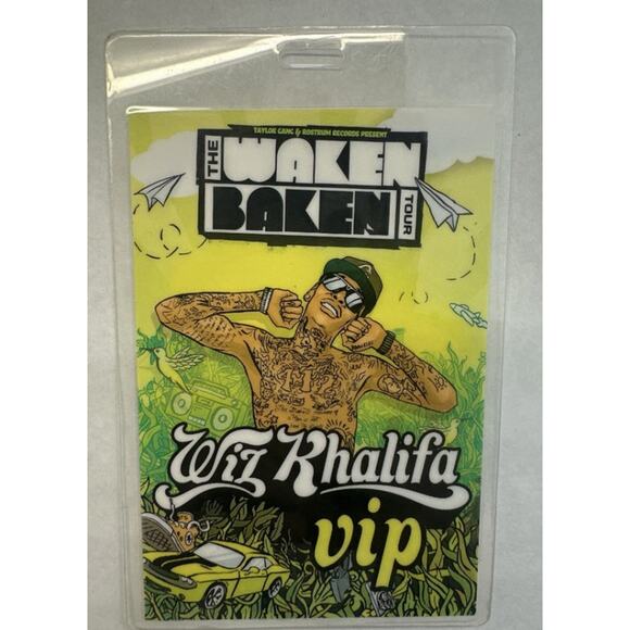 Wiz Khalifa VIP Pass – Waken Baken Tour (Signed “wiz khalifa 412” on Back!) - Picture 1 of 5